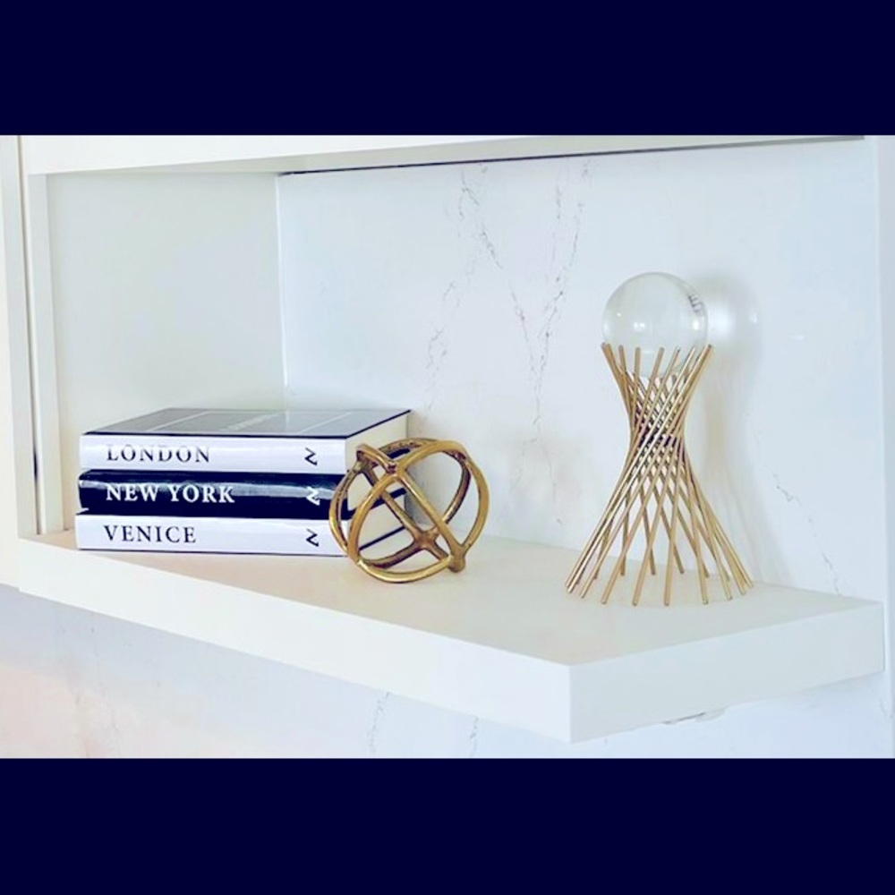 Home Decor Crystal ball and Geometric gold object